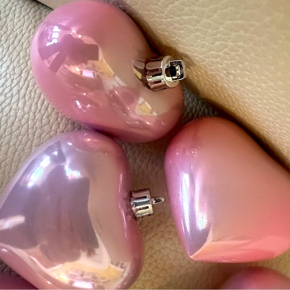 Set of 12 Shiny Pink Valentines Heart Ornaments Brand New - Picture 4 of 4